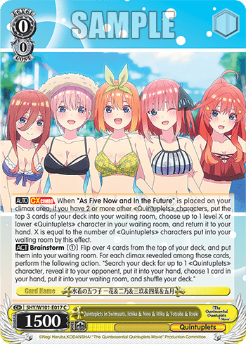 5HY/W101-E017 - Quintuplets in Swimsuits, Ichika & Nino & Miku & Yotsuba & Itsuki (C)