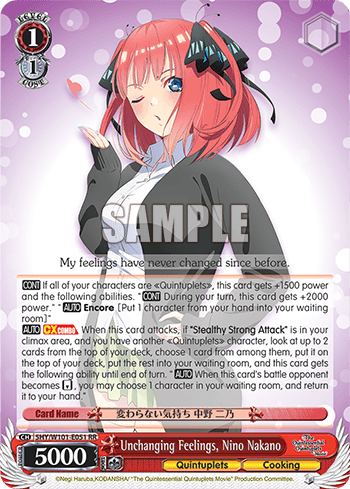 5HY/W101-E051 - Unchanging Feelings, Nino Nakano (RR)