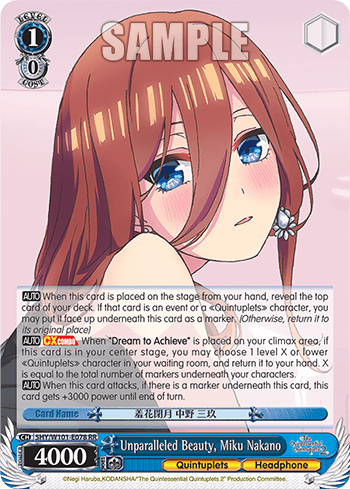 5HY/W101-E078 - Unparalleled Beauty, Miku Nakano (RR)