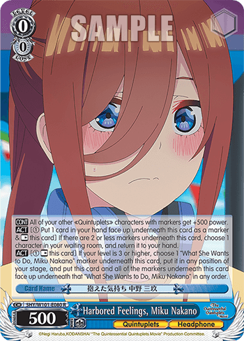 5HY/W101-E080 - Harbored Feelings, Miku Nakano (R)