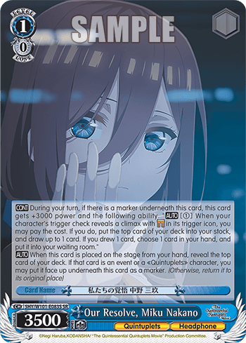 5HY/W101-E083S - Our Resolve, Miku Nakano (SR)