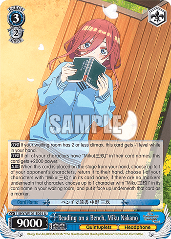 5HY/W101-E091 - Reading on a Bench, Miku Nakano (U)