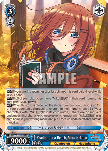 5HY/W101-E091S - Reading on a Bench, Miku Nakano (SR)