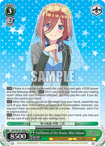 Fulfillment of Her Dream, Miku Nakano